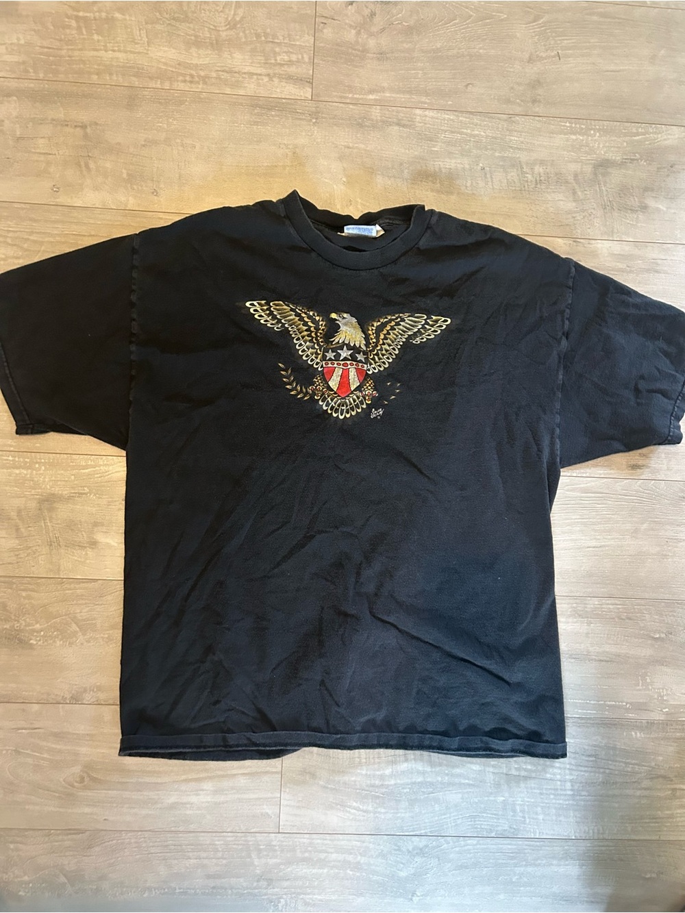 Vintage Patriotic Eagle Tee Men’s XL Hanes Heavyweight